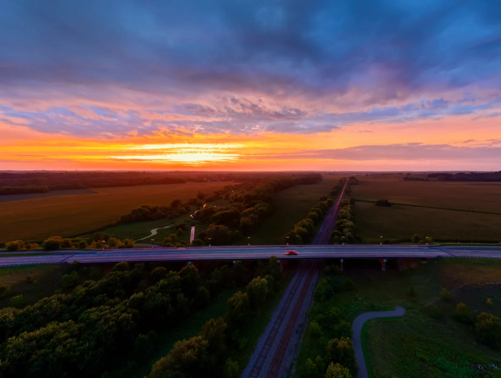 Farm Town Sunset